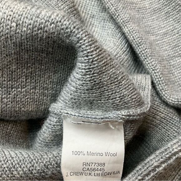 J. Crew 100% Merino Wool Tunic Sweater XS Gray Pockets NWOT - Picture 5 of 6